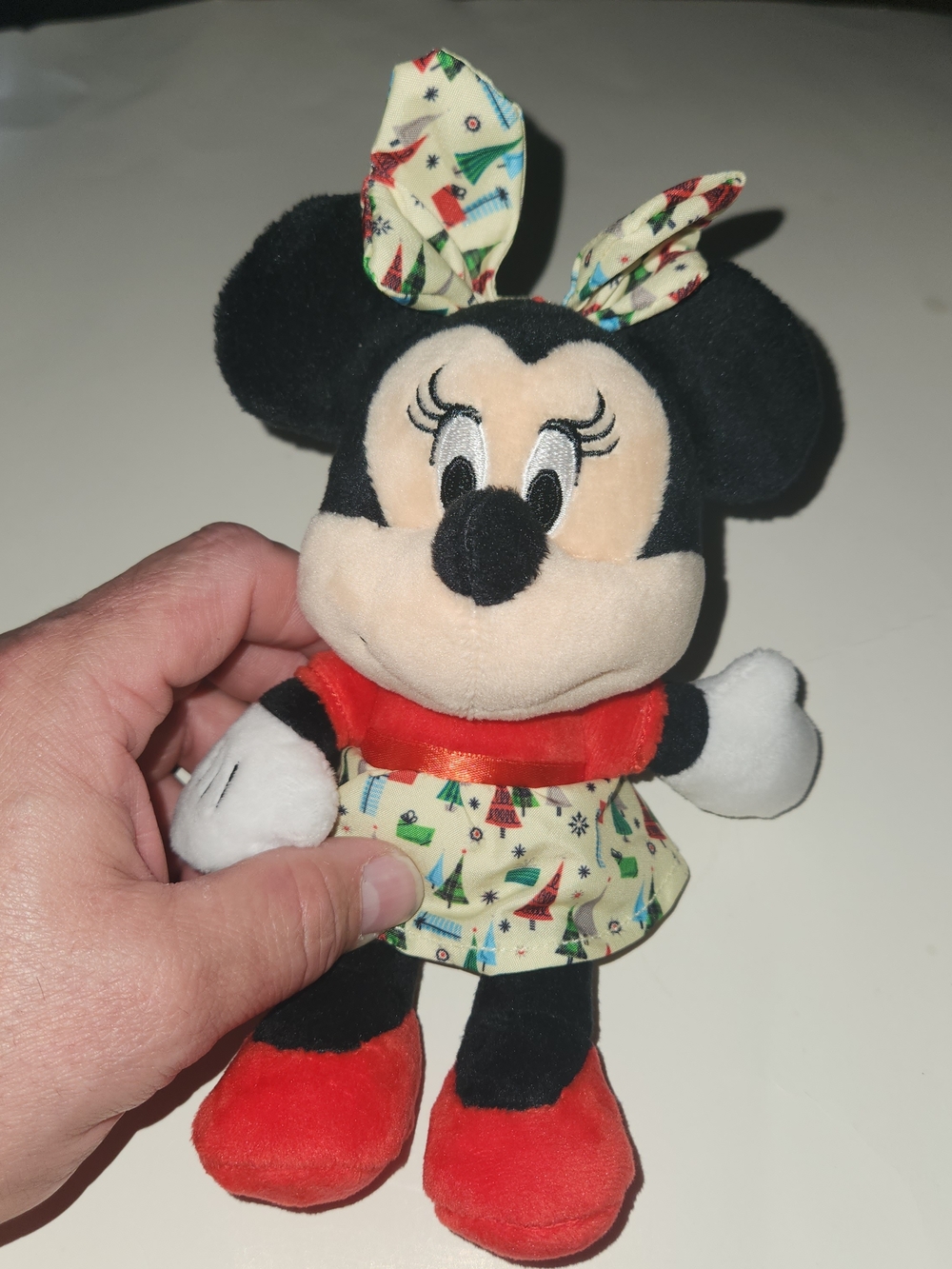 Minnie Mouse Plush Toy - Red & Cream Holiday Dress